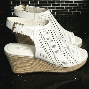 White Liz Claiborne Wedge Heels